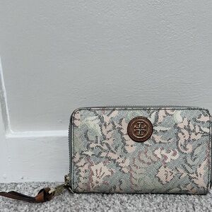 Tory Burch Floral Zip-Around Wallet